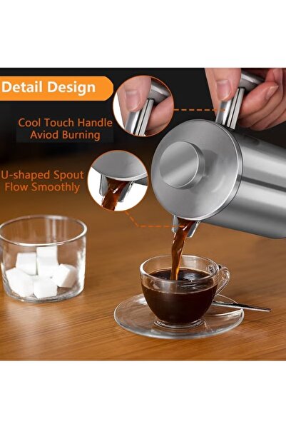 huitich Stainless Steel French Press Coffee & Tea Maker 800ML Double Layer