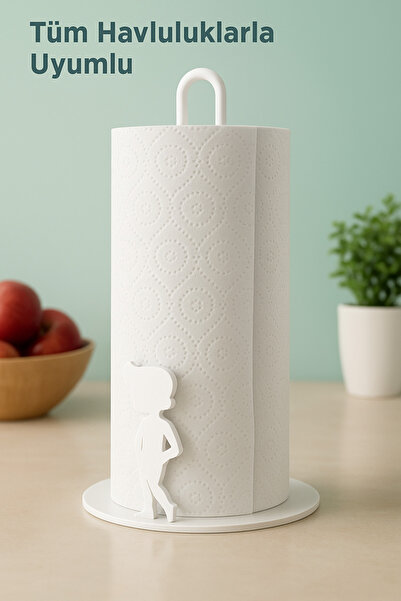 VENON White Girl Model Metal Towel Napkin Holder - Paper Towel Holder - Tabletop Napkin Holder Roll Towel Holder