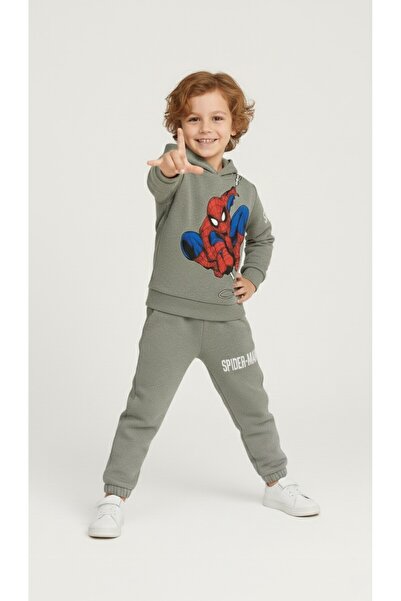 DUDO GİYİM Erkek Çocuk Örümcek Adam Baskılı Kapüşonlu Eşofman Takımı | Rahat ve Şık Günlük Takım