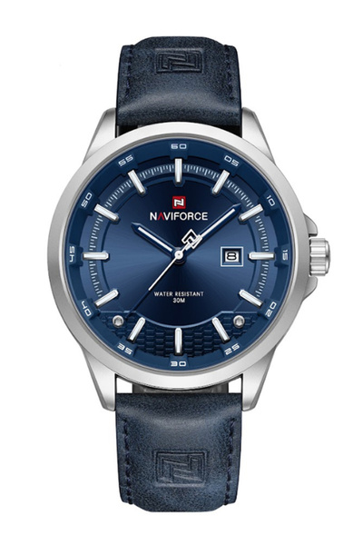 Naviforce ساعات يد كوارتز عصرية للرجال من ماركة SBEBE بحزام جلدي رياضي مقاوم للماء
