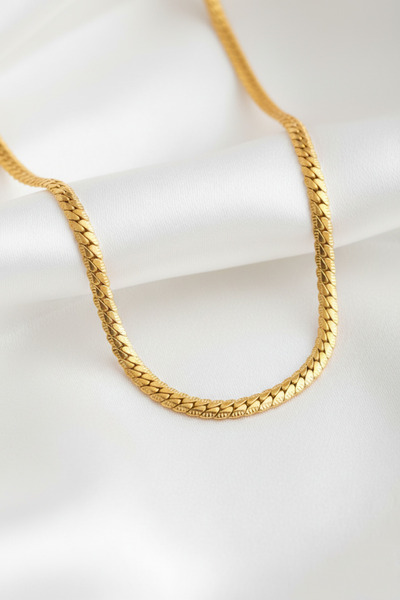 özgül takı ve tasarım قلادة رجالية من الفولاذ المقاوم للصدأ بلون ذهبي وتصميم ...