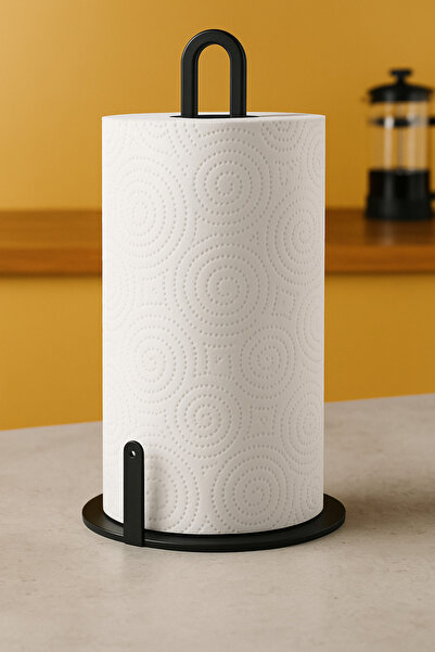 VENON Чорна рівна модель металева серветниця - паперова серветниця - настільна серветниця рулонна серветниця