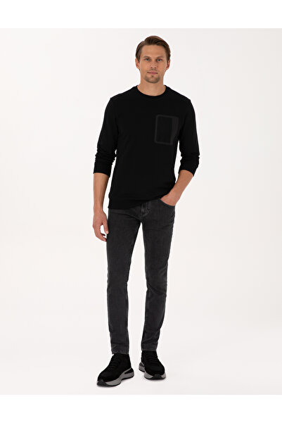 Pierre Cardin Siyah Regular Fit Bisiklet Yaka Sweatshirt 50317658-VR046