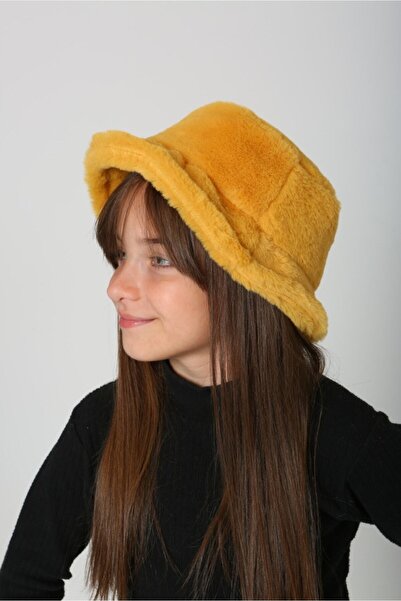 BALIENTE Saffron Plush Bucket Hat for Girl - Soft Texture