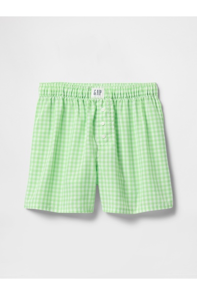 GAP Kız Çocuk Yeşil Poplin Boxer Şort