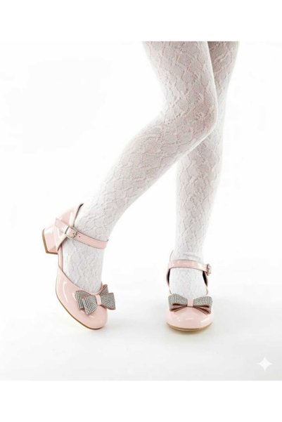 Julshen Girl's Heeled Evening Dress Shoes with Bow