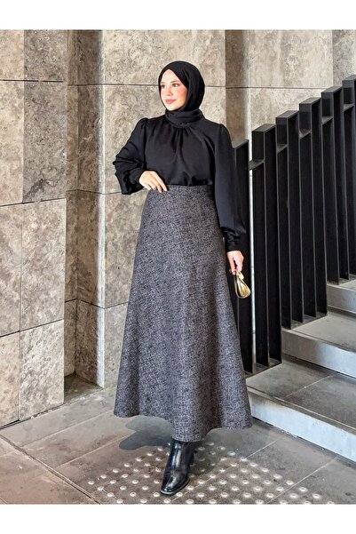 Moda Lippa Fusta evazată de iarnă maro