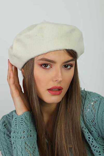 BALIENTE Women's Beret - Ecru Wool Painter