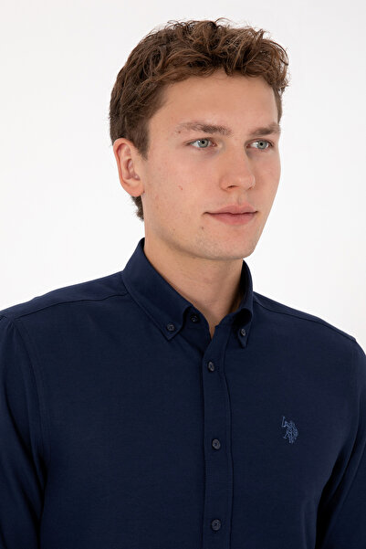 U.S. Polo Assn. Erkek Lacivert Uzun Kollu Basic Gömlek 50316723-VR033