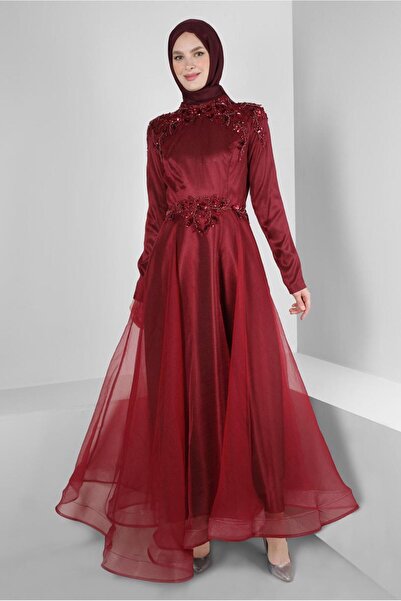 Alvina PUL PAYET İŞLEMELİ ORGANZE ABİYE ELBİSE 50371