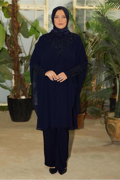 Alvina BÜYÜK BEDEN ŞİFON PANTOLONLU TAKIM 20722