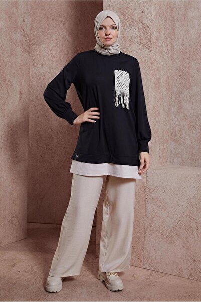 Alvina Tracksuit Tunic - Tassel Detailed, Model 44559