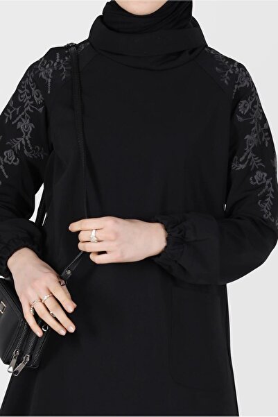 Alvina OMUZLARI İŞLEME DETAYLI MANŞETLERİ LASTİKLİ TUNİK 42448