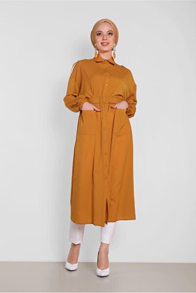 Alvina BOYDAN DÜĞMELİ ERKEK YAKA TUNİK 4243