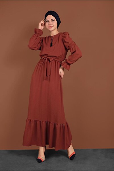 Alvina VOLANLI KUŞAKLI ELBİSE 40339