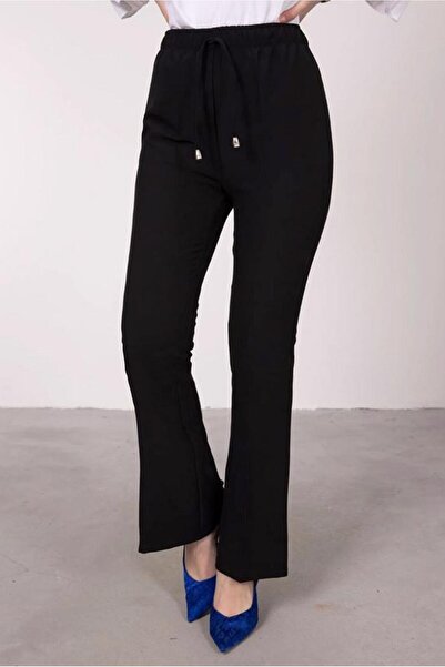 TRENDTESETTÜR Women's Black Belt with Lace Is Flared Ntolon t 20001