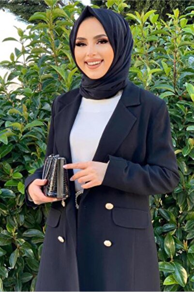 TRENDTESETTÜR Women's Black Buttoned Pocket Trousers Suit T 7538