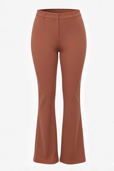 Hanezza Büyük Beden Kadın Siyah ve Magenta İspanyol Paça Pantolon | Zarif ve Rahat Kesim