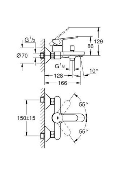 Generic Brand Bauedge Bathroom Mixer -23605000