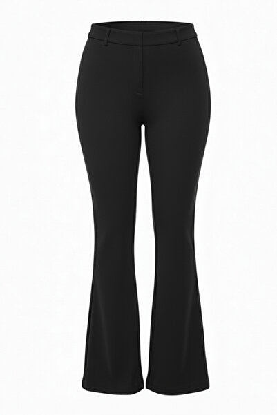 Hanezza Elegant and Comfortable Fit - Plus Size Black and Magenta Women's Spanish Trousers