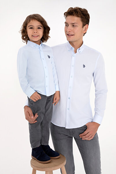 U.S. Polo Assn. Erkek Açık Mavi Uzun Kollu Basic Gömlek 50316723-VR003