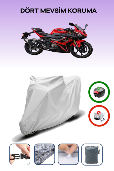 Breen QJ SRK125 R GRİ MOTOSİKLET BRANDASI ARKA ÇANTA UYUMLU