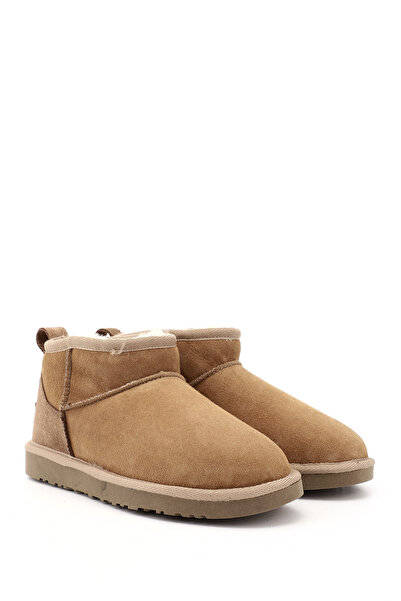 GÖNDERİ(R) Kadın / Kız Taba Süet Mini Hakiki Deri Kürklü Bot