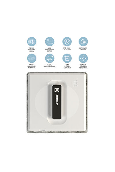 Polosmart PSH23 Akıllı Cam Silme Robotu Ultrasonik Su Püskürtmeli Uzaktan Kumandalı APP Uygulama Kontrollü