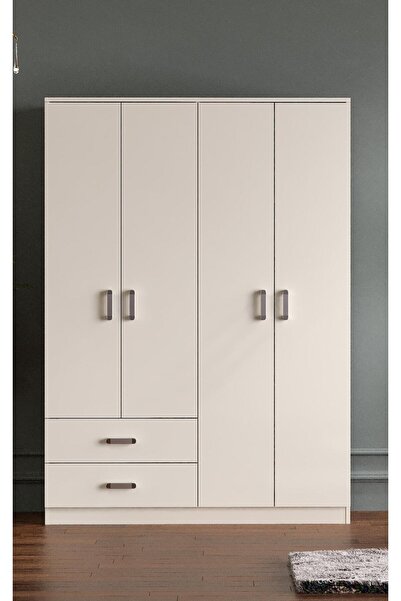 TOCCO MOBİLYA Mine 4 Kapaklı 2 Çekmeceli Çok Amaçlı Gardırop
