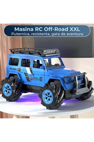 Timebox RC car, 2.4G 4x4 off-road, dual control & gestures, drift, stunts, LED, USB, blue