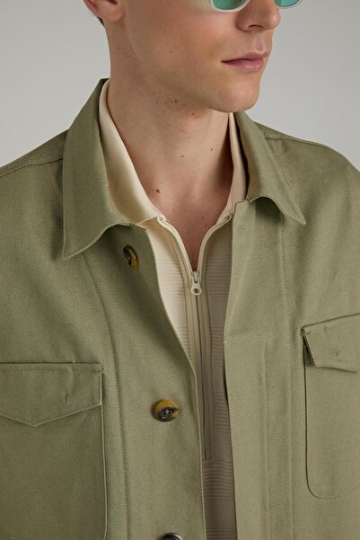 Brand Up Relax fit pocket canvas jacket