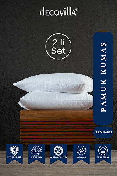 Decovilla 2 Li Pamuklu Sıvı Geçirmez Yastık Alezi