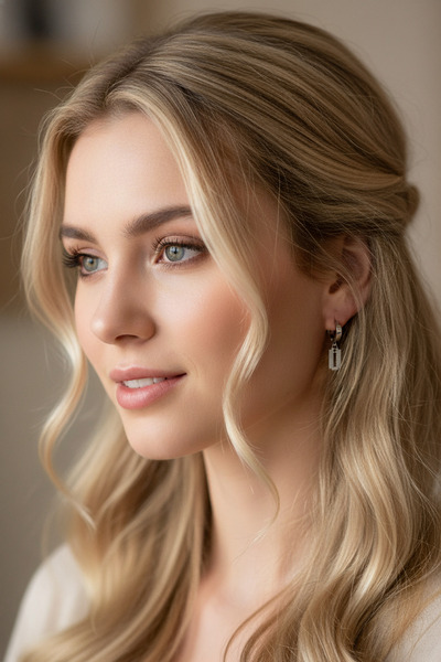 OSMANLI GÜMÜŞ Kadın Çelik Küpe - Jilet Tasarım Sallantılı Paslanmaz Çelik Küpe