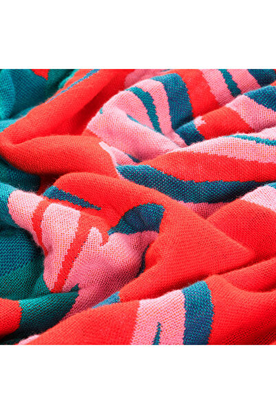 Zsa Zsa Zsu Novelas Saçaklı Jakarlı Pamuk Koltuk Şalı 137x180 Cm Yeşil