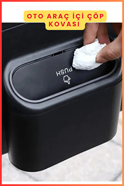 figiza Auto Vehicle Trash Can Office Trash Can Portable Lid Trash Can