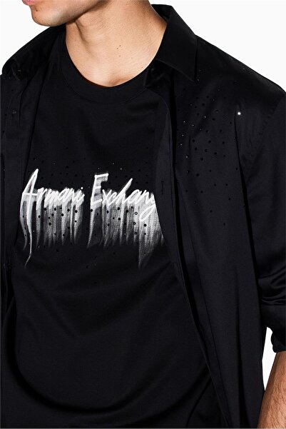 Armani Exchange Erkek Bisiklet Yaka T-Shirt Siyah