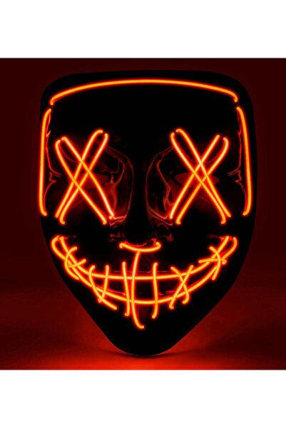 PARTİAVM قناع الهالوين مع ضوء LED أخضر - نمط متوهج