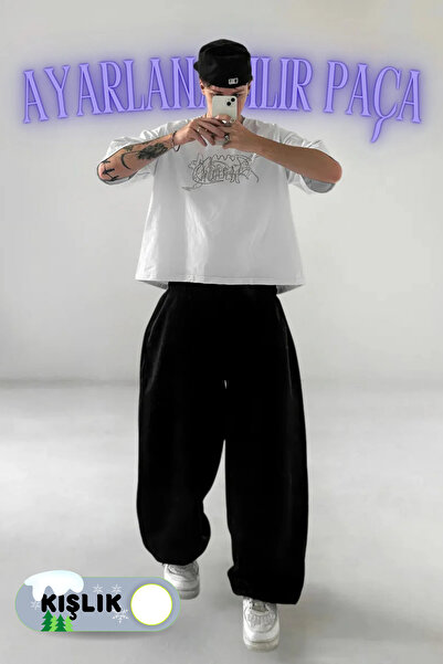 vladivosto Bol Paça Paçası Ayarlanabilir Kışlık Bol Kalıp Büyük Beden Battal Kalıp Oversize Baggy Yüksek Bel