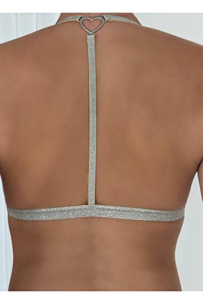 VİP SECRET Arona Pedsiz Clip-On Front Opening Lace Silvery Bra