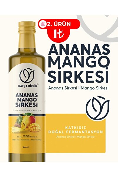 DATÇA BİRLİK ANANAS MANGO SİRKESİ DOĞAL FERMANTASYON 500 ML.