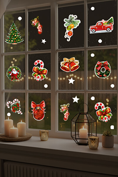 MIGNATIS Decoratiuni colorate diferite pentru Anul Nou Autocolante de Anul Nou