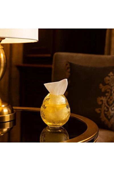 Byblos حامل مناديل زجاجي فاخر بتصميم زهري محفور – لمسة أناقة لبيتك