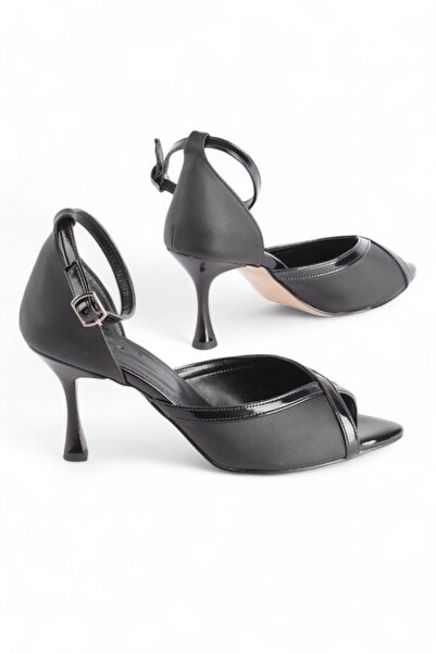 luuq shoes Noi̇re Ankle Strap Women's Heeled Shoes