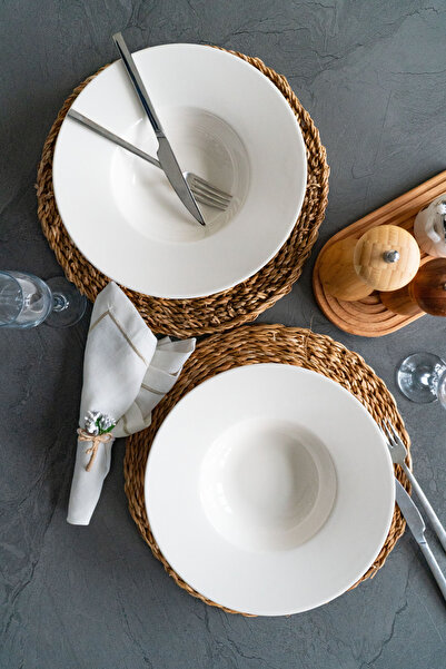 Farika Porselen Katre 28 Cm Farfurie Paste Groapă Porțelan Alb