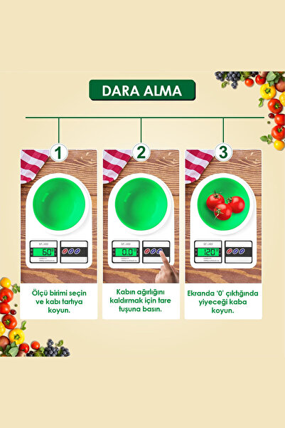 Factorial Beyaz Mini 1gr Dijital Hassas Tartı 10 Kg Mutfak Terazisi Fonksiyonel Tasarım Sağlam ve Dayanıklı