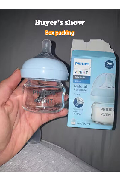 Philips 60ml 125ml 2PCS AVENT 60m 125ml Newborn Baby Glass Bottle Wide Neck Anti-Colic Anti-Choking