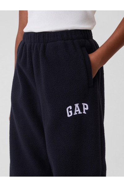 GAP Kız Çocuk Lacivert Gap Logo Polar Fleece Jogger Eşofman Altı