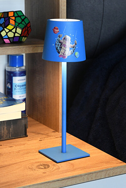 LUMINZO Şapkalı Şarjlı Dokunmatik Erkek Çocuk Odası Masa Lambası Abajur Gece ...