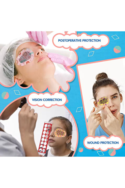 Choice 30 قطعة 01 30 قطعة من رقعة عين للأطفال لاصقة كرتونية قابلة للتنفس ضمادة العين المصابة بالكسل تحمي العين من الكسل