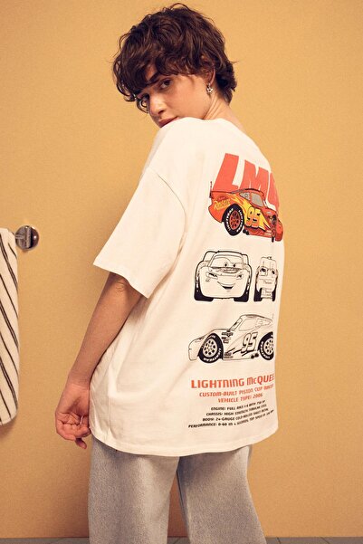 Bershka Kısa kollu araba baskılı t-shirt